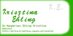 krisztina ehling business card